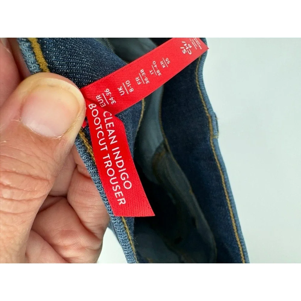 Spanx Jeans Womens Small Blue Clean Indigo Bootcut Trouser High Rise Stretch